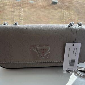 Guess Silver Embossed Crossbody Bag